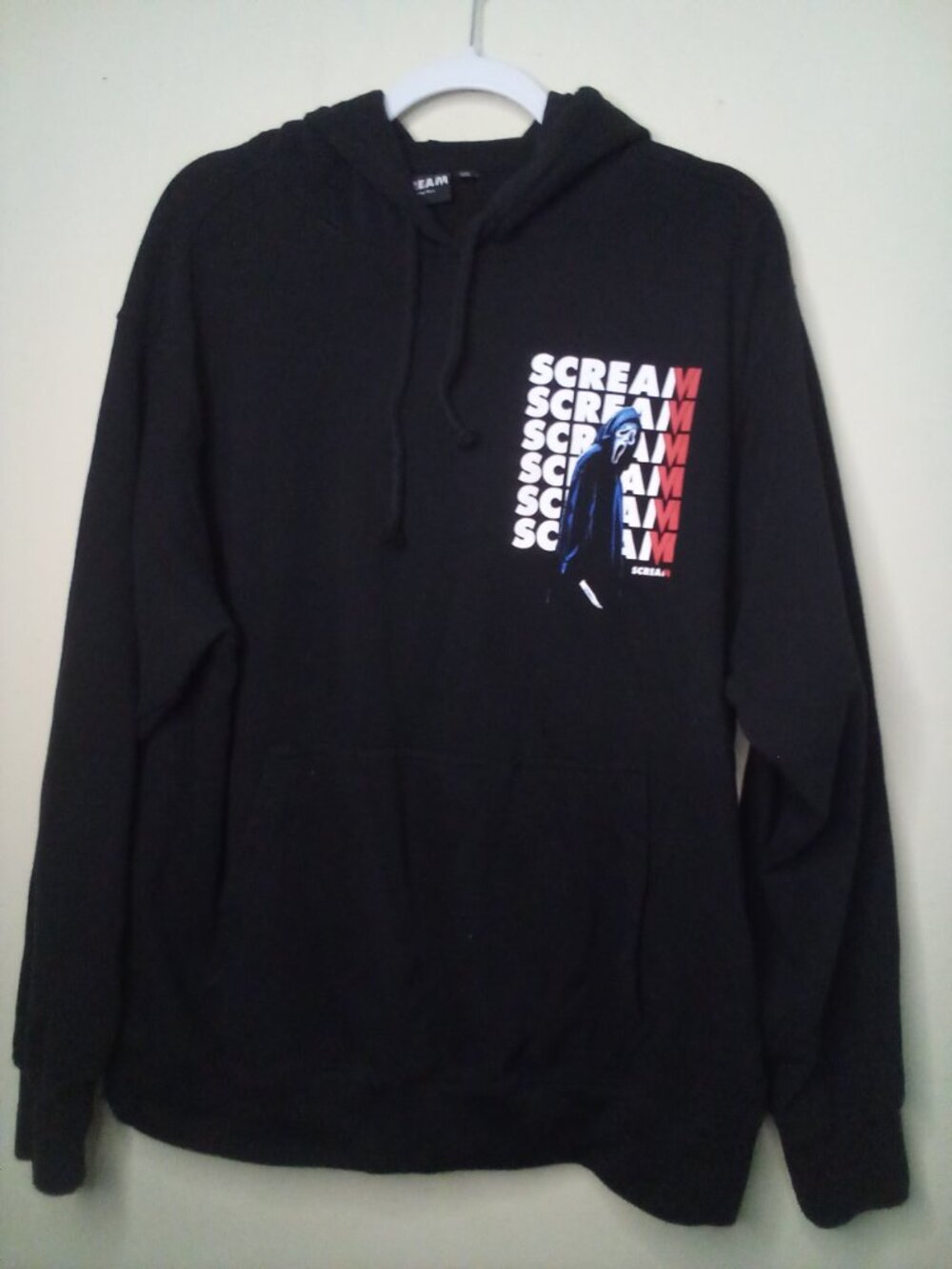 Scream Hoodie Adult XL Men Women Horror Graphic Pocket Black - Picture 2 of 13